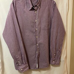 Men's Purple Checkered Casual Button-Down Shirt